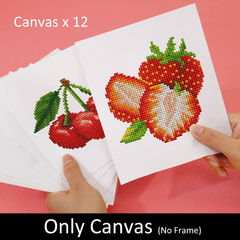  Step-by-step strawberry diamond painting, great for beginners and kids, featuring bright colors and a fun summer theme.